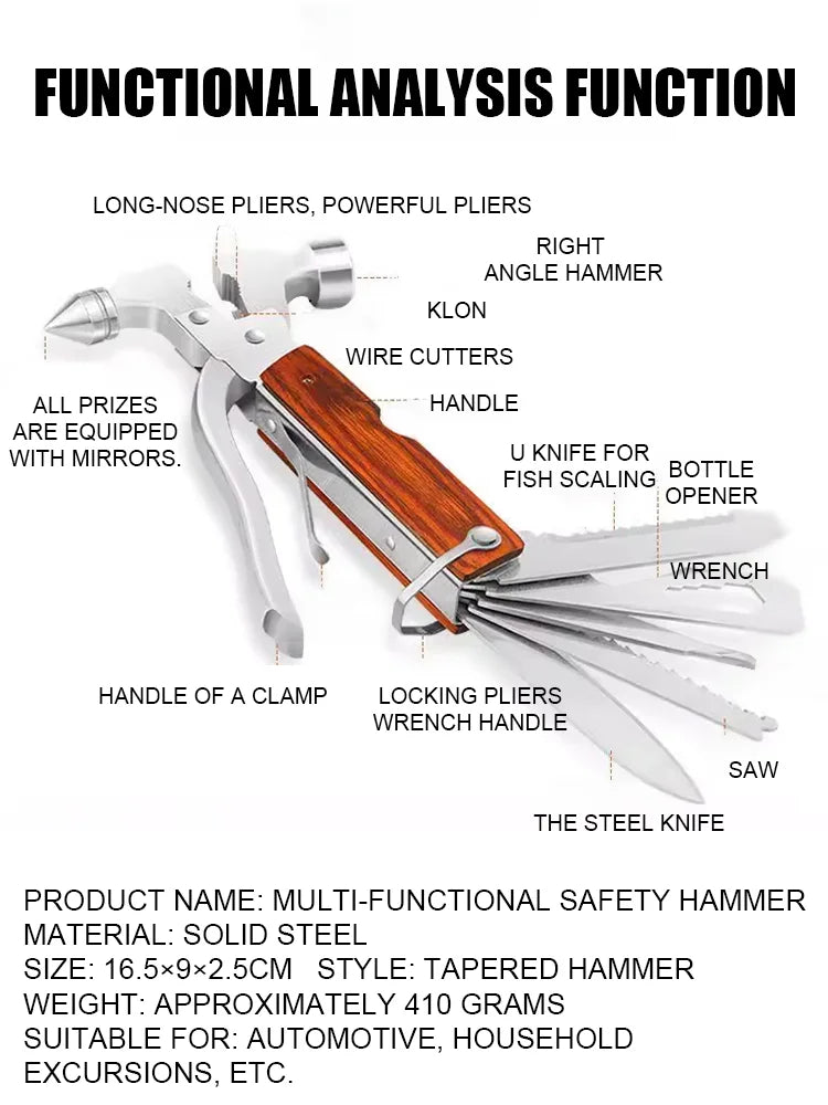 Car emergency multifunctional safety hammer⚡