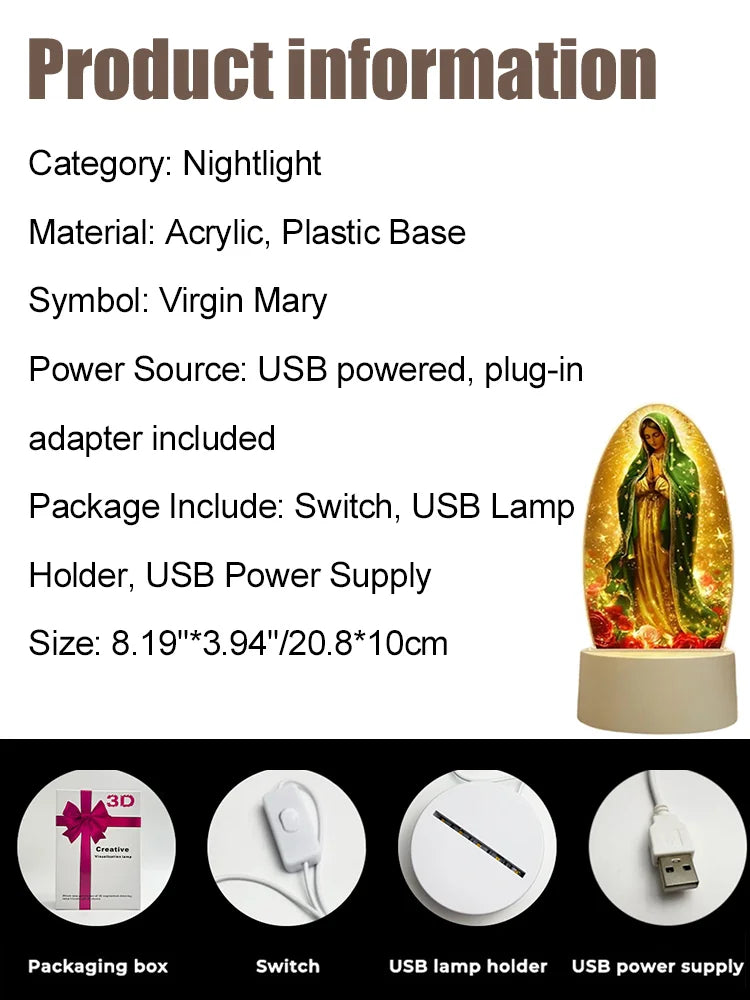 Our Lady Prayer Acrylic Atmosphere Lamp✨