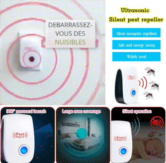 Ultrasonic physical silent rat and insect repellent pest repellerš«