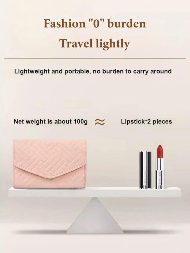 Faux Leather Velvet Folding Jewelry Organizer Bag✨