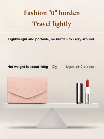 Faux Leather Velvet Folding Jewelry Organizer Bag✨