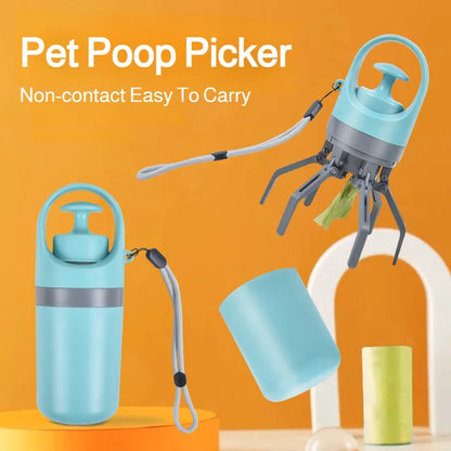 Zero contact pet poop picker for dogs to go out portable six-claw poop scooper poop picker garbage b🐕