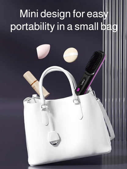 Portable Straightening and Curling Cordless Negative Ion comb💫