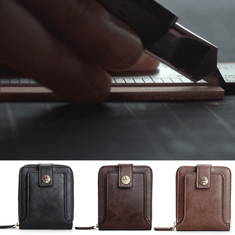 BOGO! Men’s Retro Leather Zip Wallet – Luxury Coin Pouch 🕰️