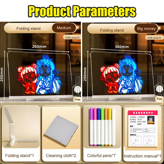 Children's erasable DIY luminous drawing board🎨