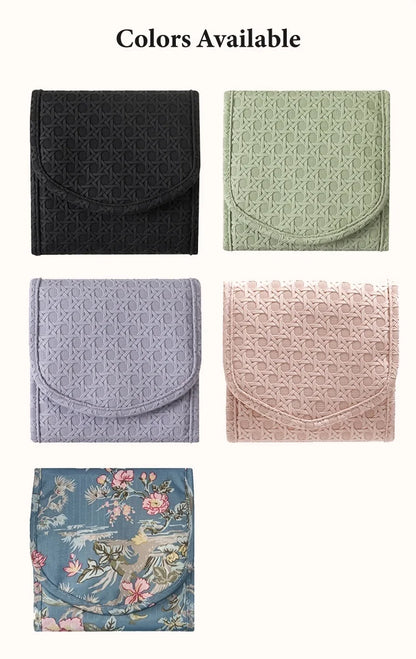 Faux Leather Velvet Folding Jewelry Organizer Bag✨