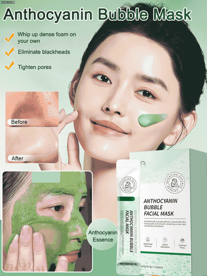 Anthocyanin bubble mask tightens pores, nourishes and brightens skin💦