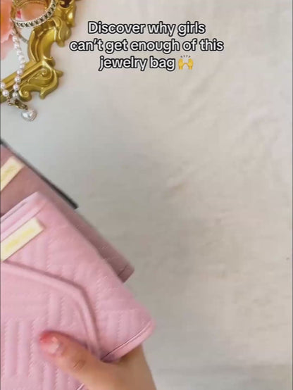 Faux Leather Velvet Folding Jewelry Organizer Bag✨